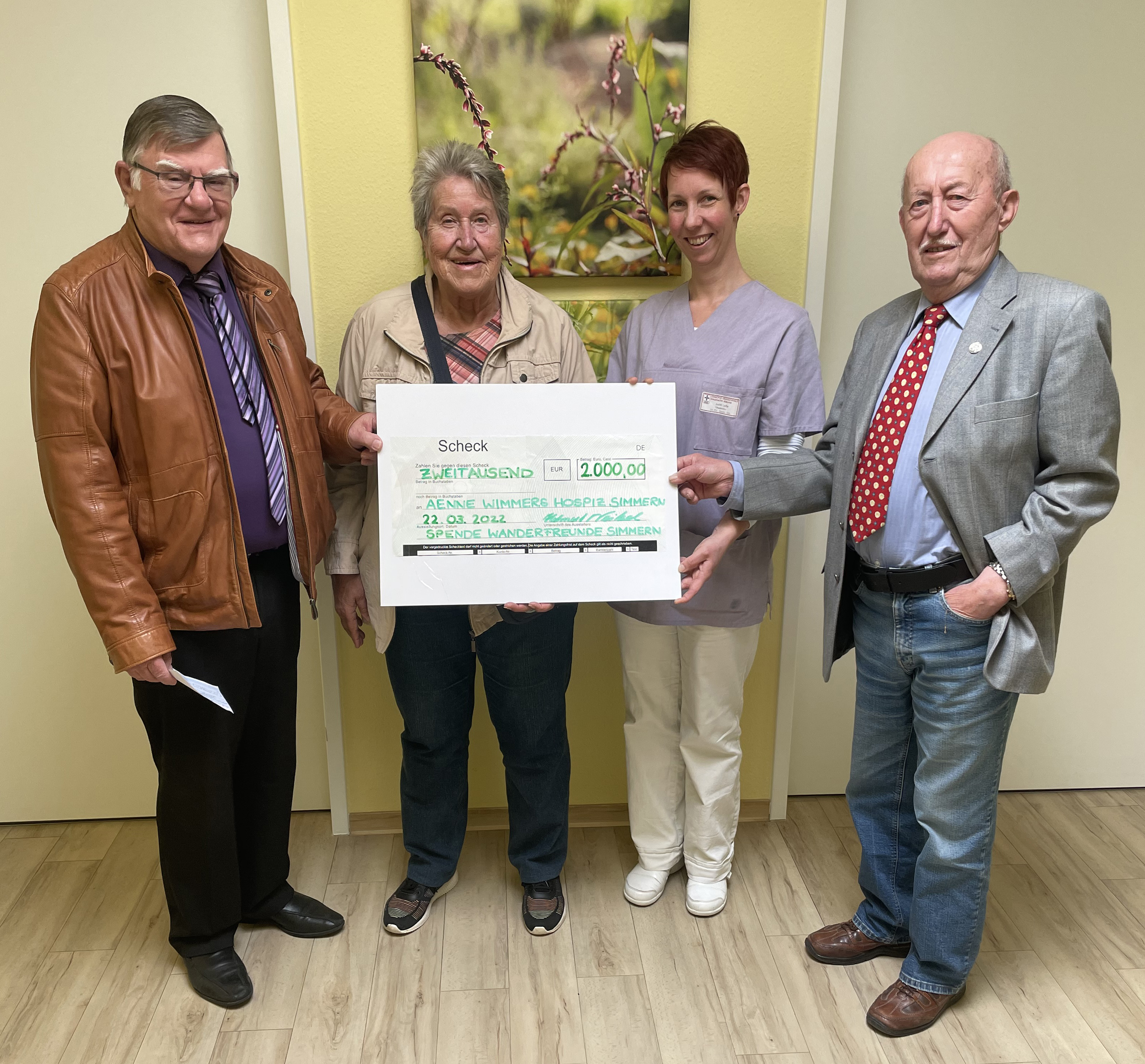 Spendenübergabe an Aenne Wimmers Hospiz
